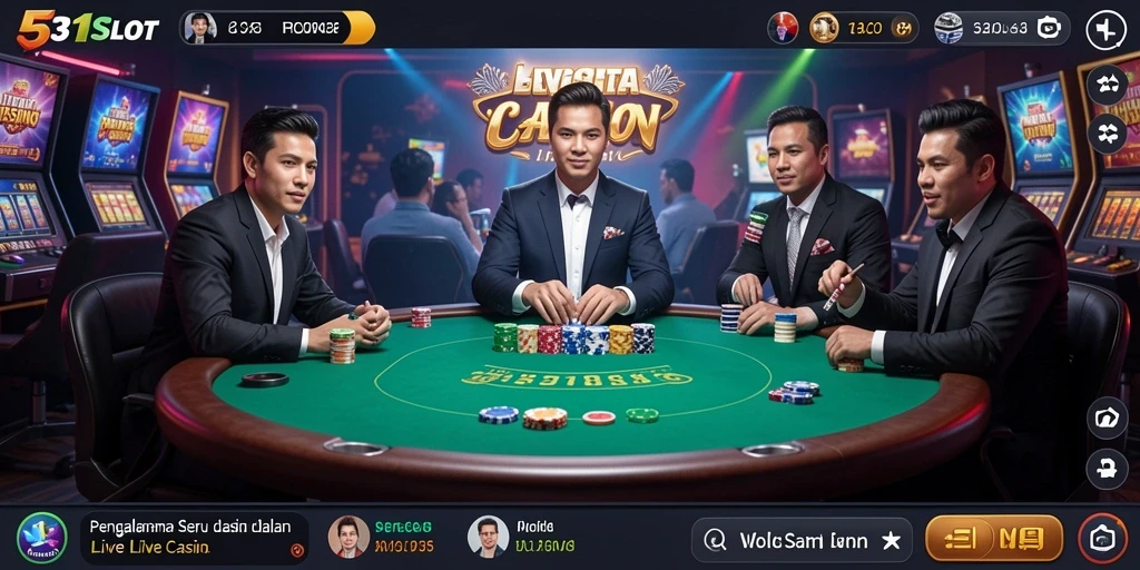 Tampilan gameplay Live Casino yang seru di 531SLOT.