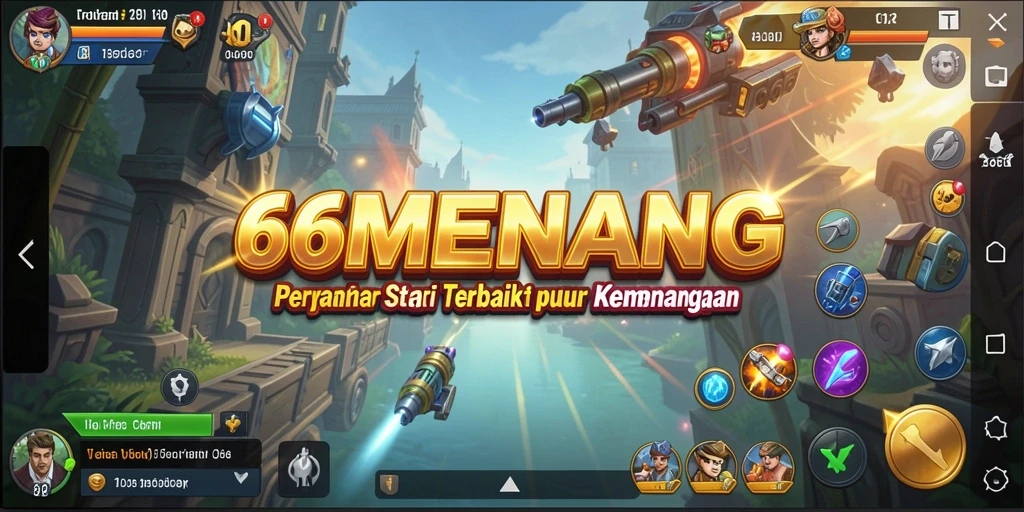 Tampilan gameplay mendebarkan dari 66MENANG dengan elemen strategi.