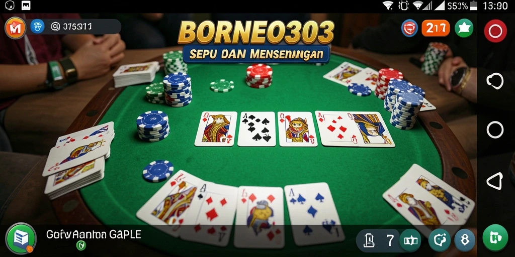 Tampilan seru antar pemain dalam permainan Gaple BORNEO303.
