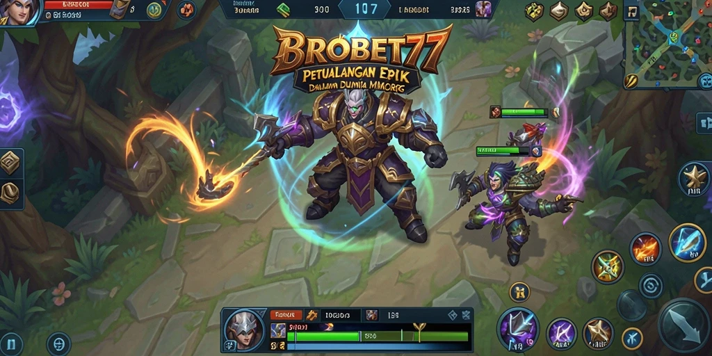 Tangkapan layar BROBET77 menampilkan pertarungan epik antar pemain di dunia MMORPG.