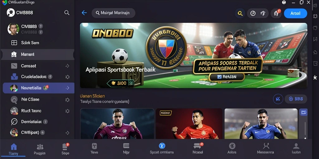 Screenshot utama CW8888 menampilkan fitur taruhan yang mudah digunakan.