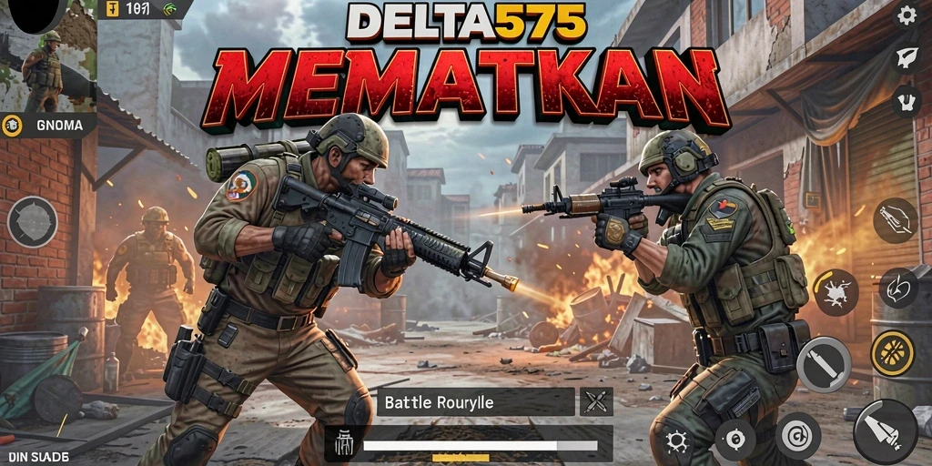 Tampilan menegangkan dari pertarungan di DELTA575 saat gameplay Battle Royale.