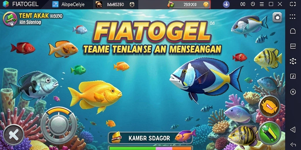 Tampilan gameplay seru di FIATOGEL saat menembak ikan.