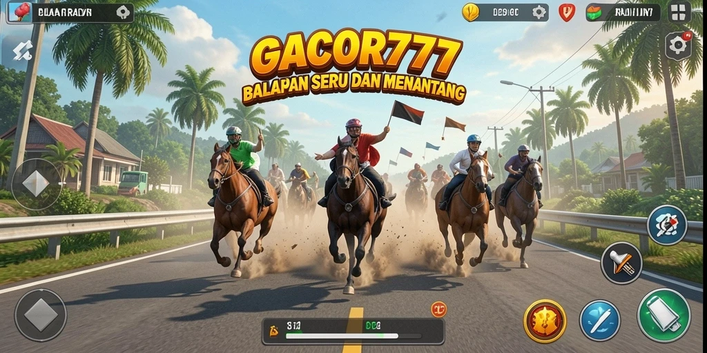 Tampilan gameplay GACOR777 yang mendebarkan dan penuh aksi balapan.