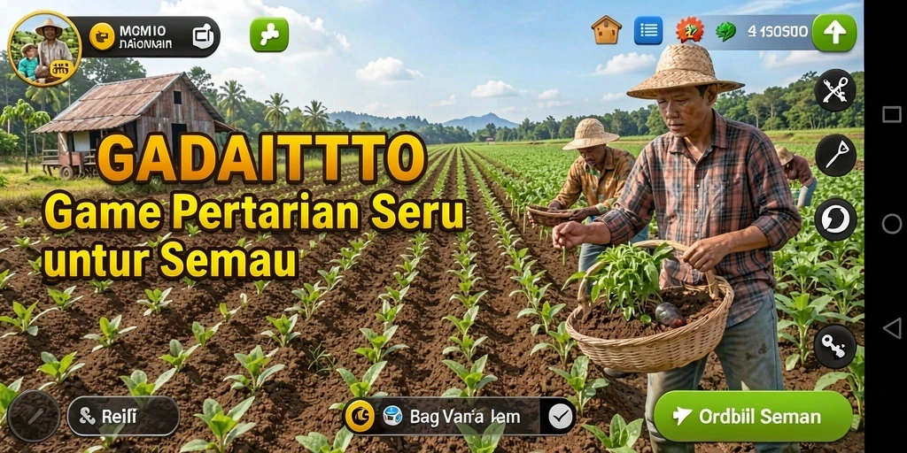 Tampilan gameplay GADAITOTO yang menarik saat bertani.