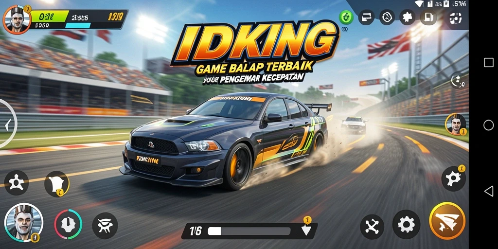 Tampilan menarik dari gameplay balap IDRKING yang mendebarkan.