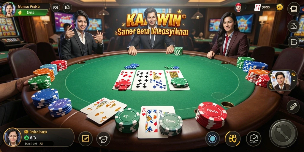 Tampilan gameplay poker yang menegangkan di KAKWIN.