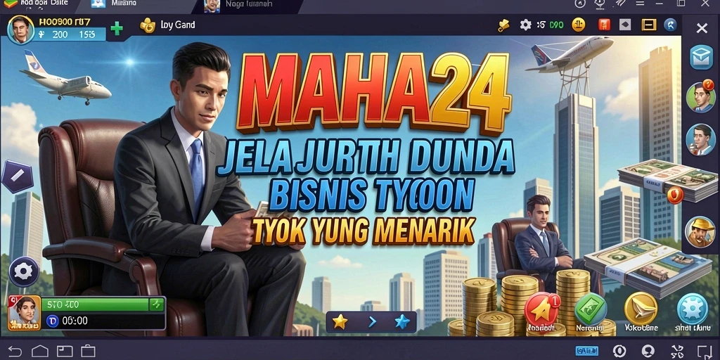Tampilan gameplay MAHA24 yang seru dan menantang di dunia Tycoon.