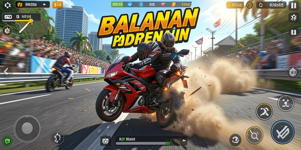 Gameplay seru dan penuh kecepatan di RR44.