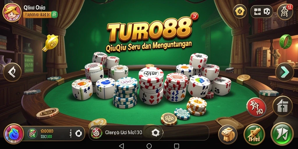 Tampilan screenshot utama TURBO88 menunjukkan aksi seru dalam permainan QiuQiu.