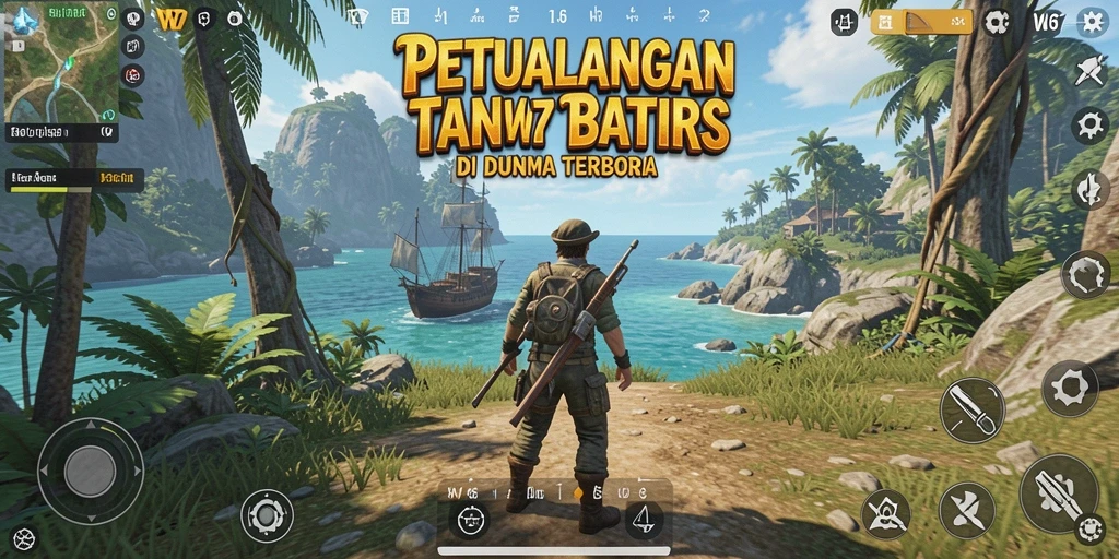 Tangkapan layar W67 menampilkan petualangan seru di dunia terbuka.