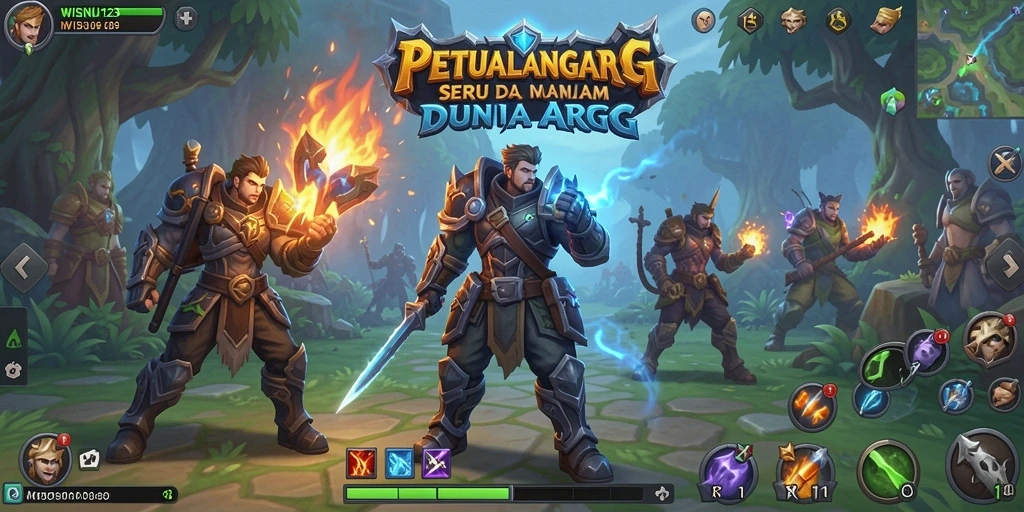 Screenshot dari WISNU123 yang menampilkan aksi pertarungan ARPG.